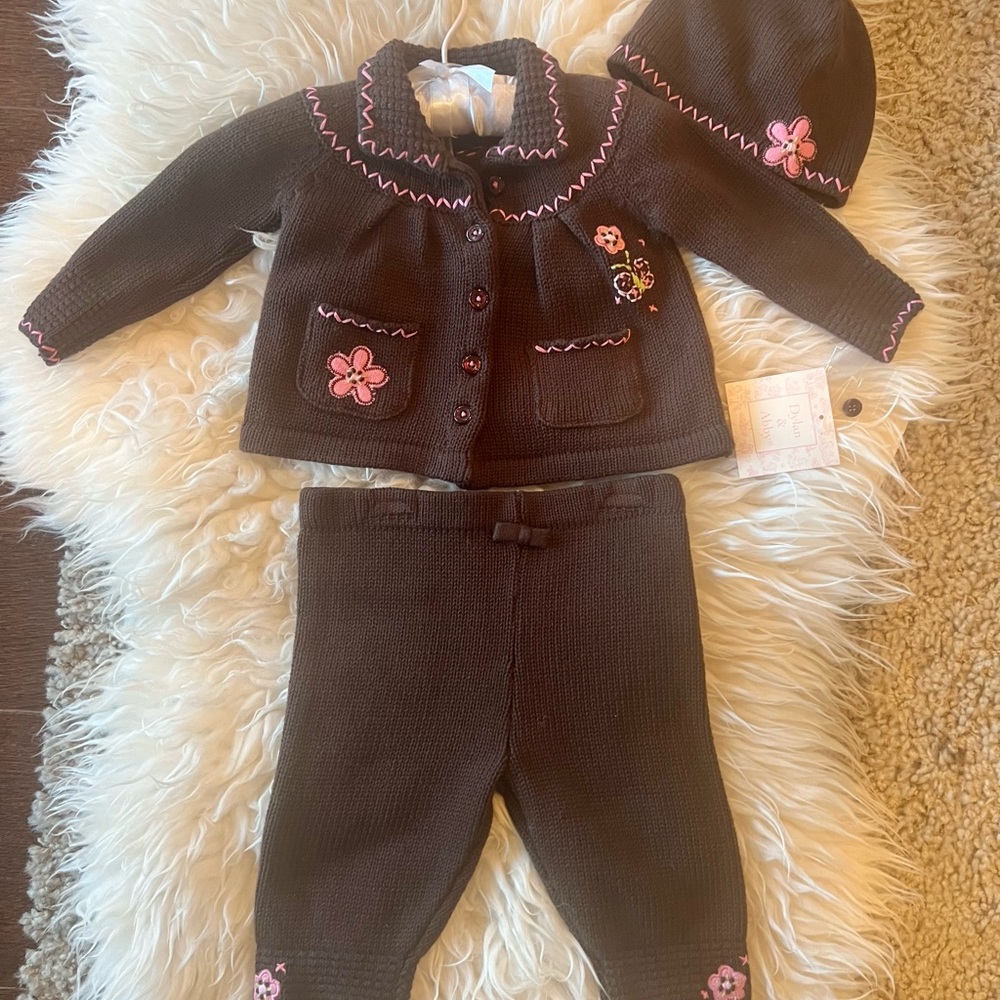 Dylan & Abby Brown Pink Sweater 3pc set*NWT